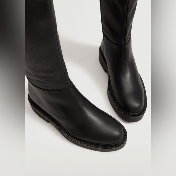 Mango Over the Knee Flat Boots in Black - Picture 9 of 15